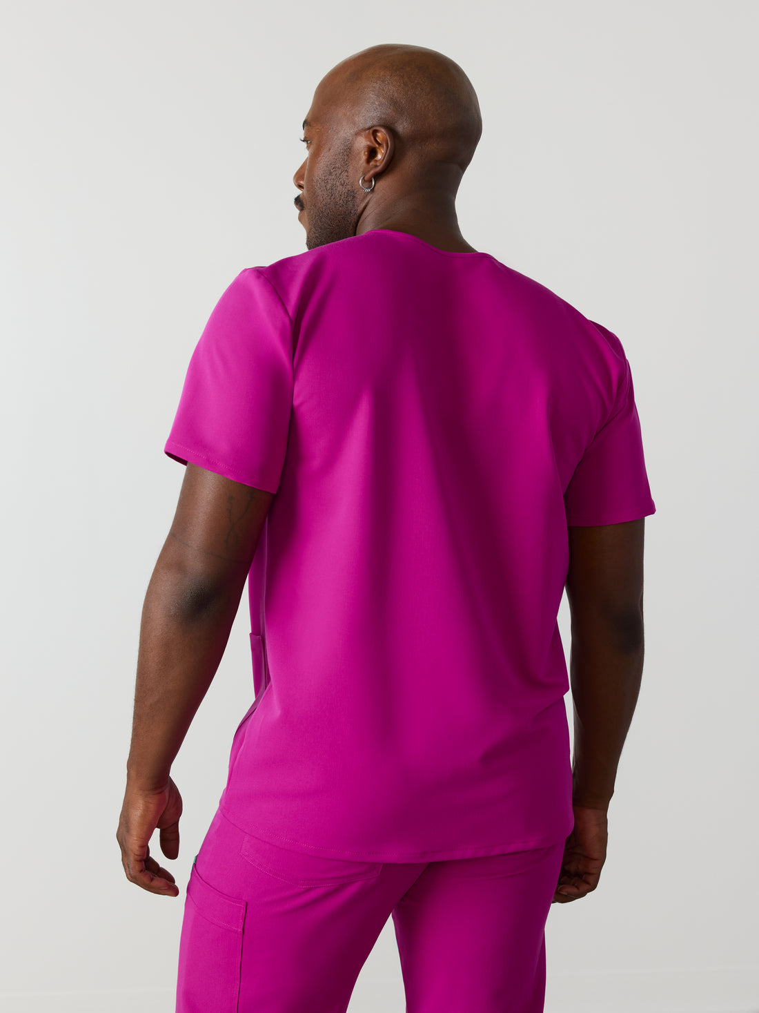 ZACK RE-GARDE™ - MAGENTA - Three Pockets Men's Scrub Top - SILVADUR™