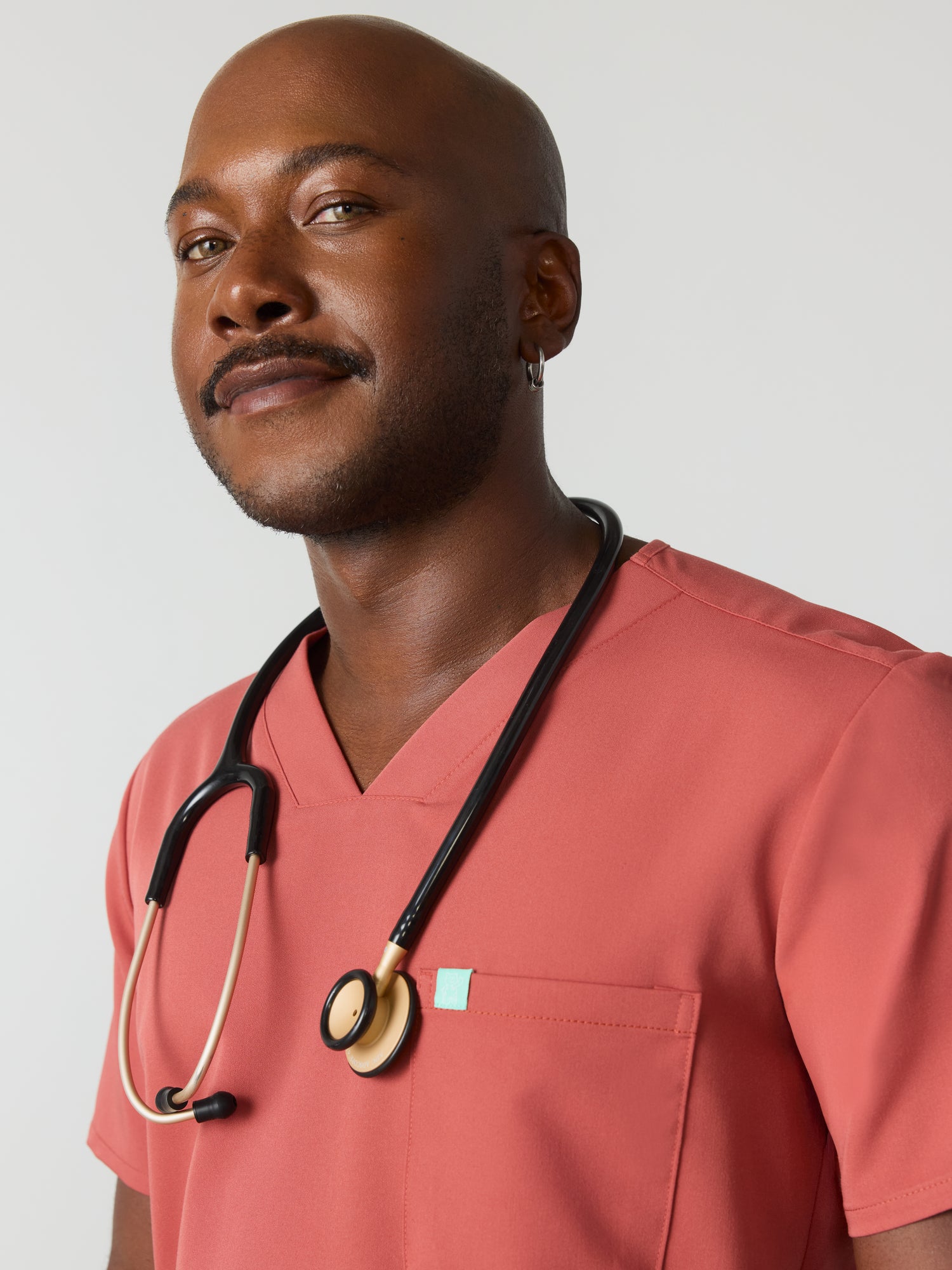 LOGAN RE-GARDE™ - MARSALA - One Pocket Men's Scrub Top - SILVADUR™
