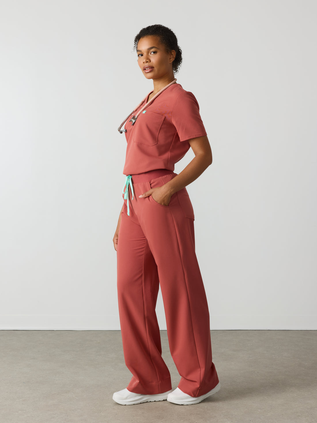 MILA RE-GARDE™ - MARSALA - Wide Leg Scrub Pants - SILVADUR™
