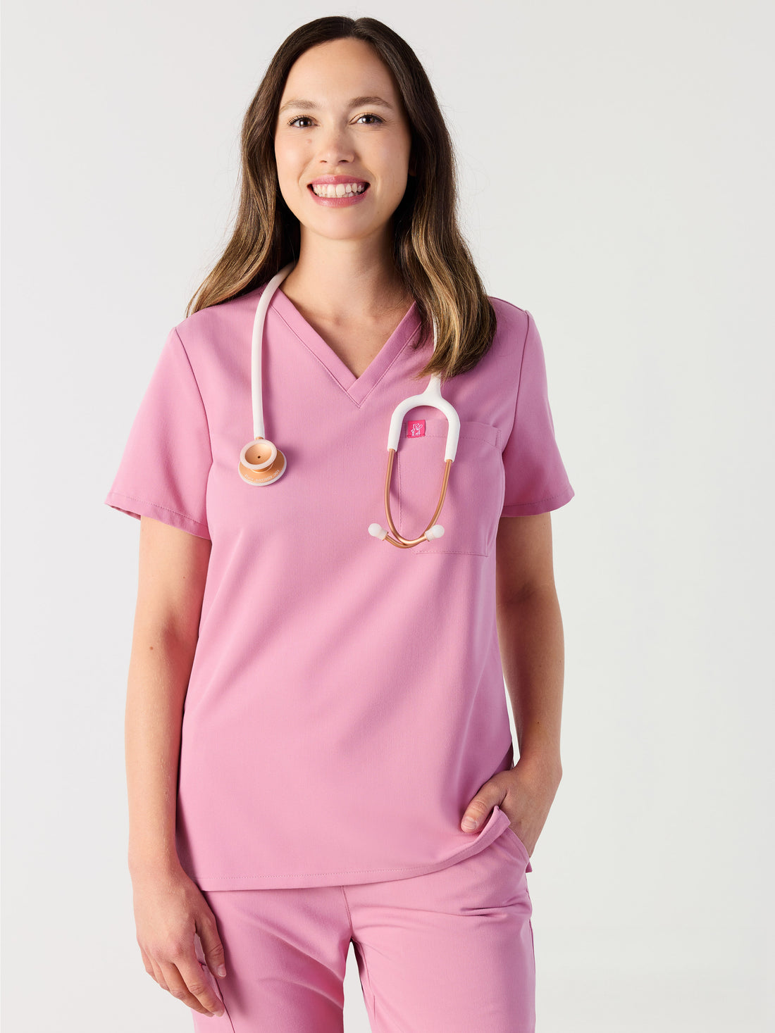 GABRIELLE RE-GARDE™ - ROSA ESPERANZA - Blusa médica de un bolsillo - SILVADUR™