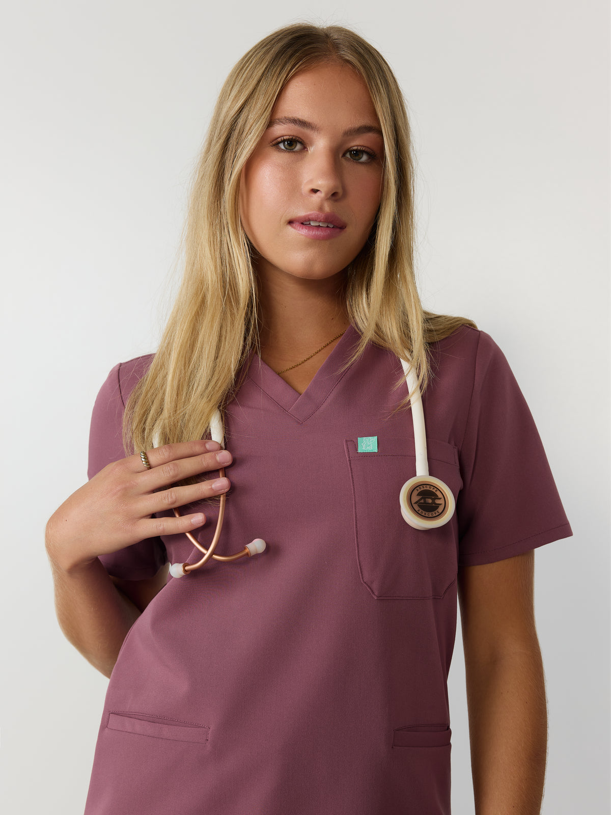 LIV RE-GARDE™ - ANTIQUE ROSE - Three Pockets Scrub Top - SILVADUR™
