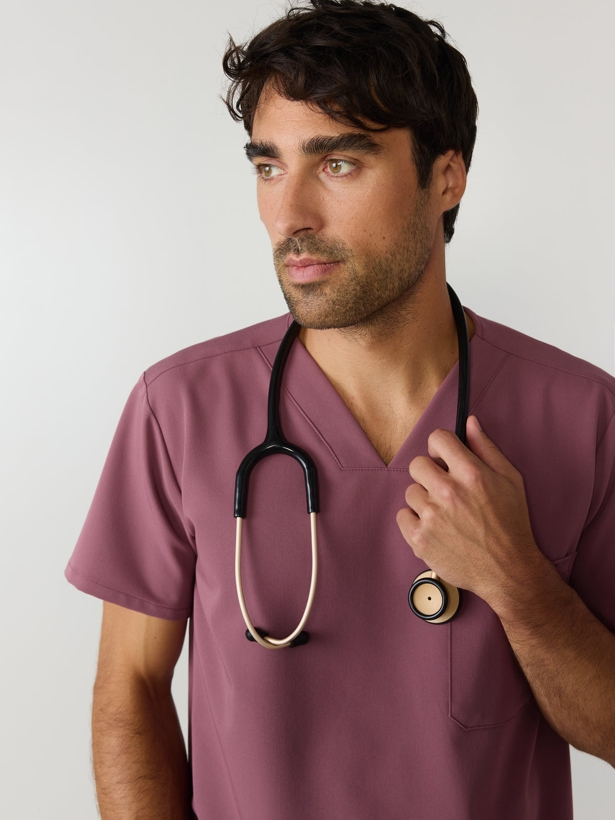 LOGAN RE-GARDE™ - ROSA ANTIGUO - Blusa médica de un bolsillo para hombre - VENTA FINAL