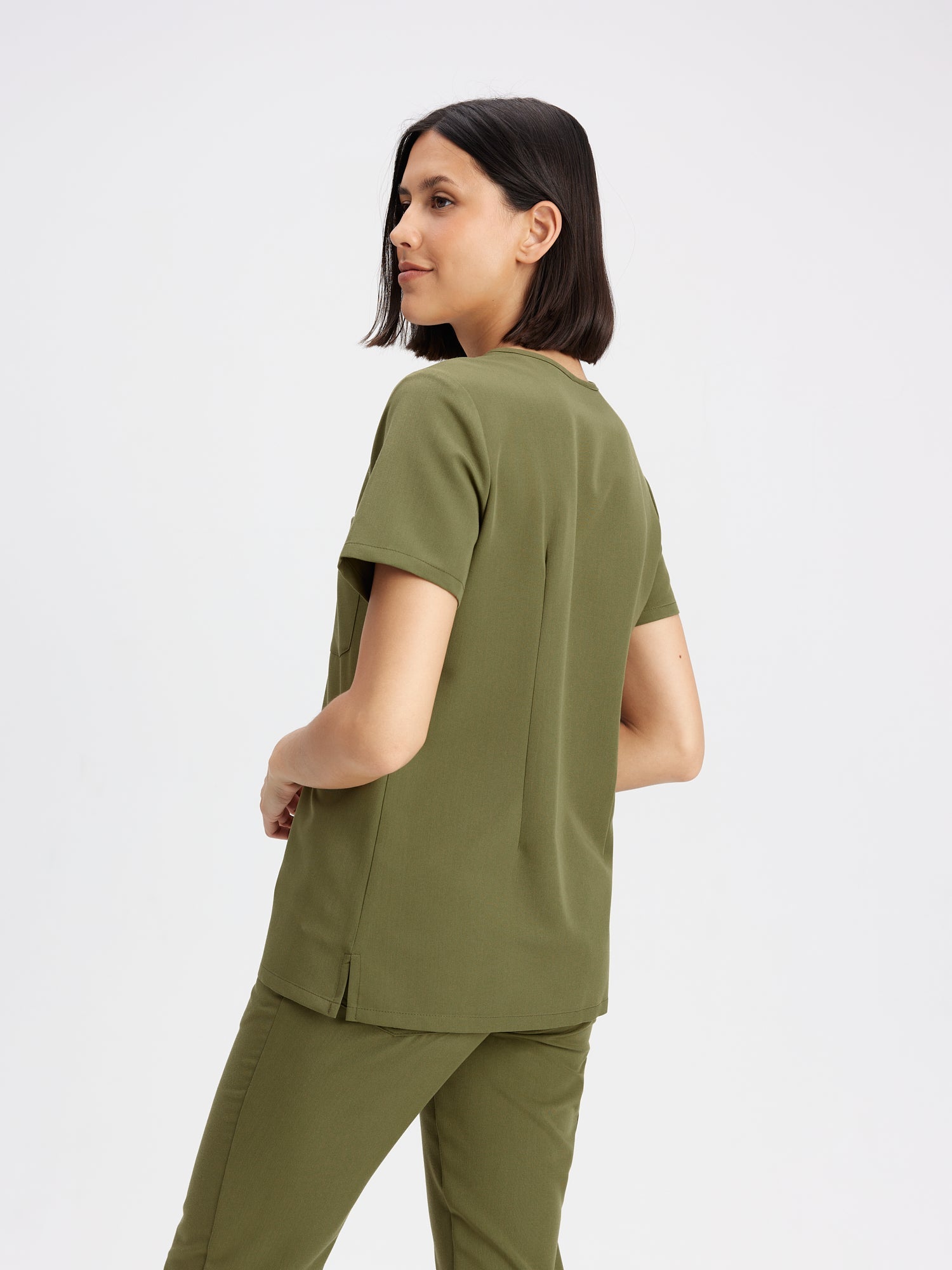 GABRIELLE RE-GARDE™ - OLIVE - One Pocket Scrub Top - Final Sale