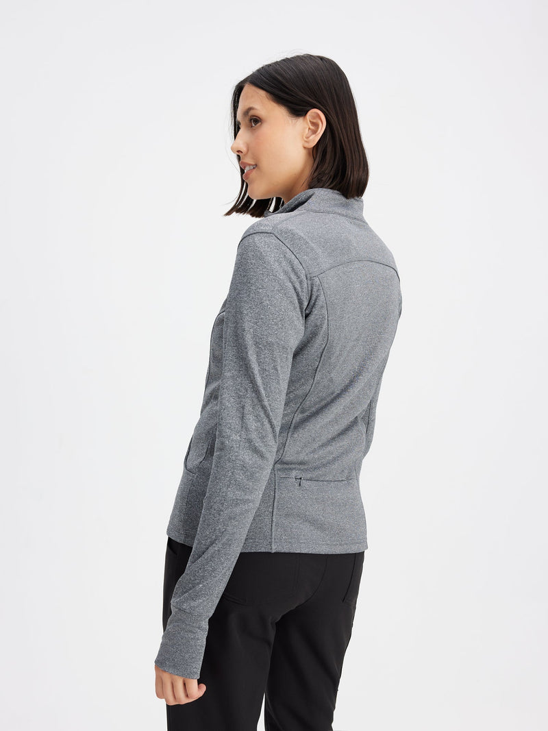 Polyester Full Zip Jacket – Heather Grey – Garde-Malade Embroidery - FINAL SALE