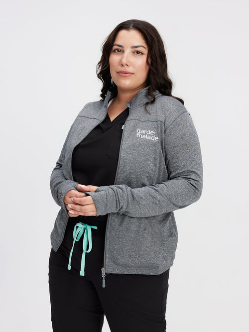 Polyester Full Zip – Gris Heather – Garde-Malade Embroidery - FINAL SALE