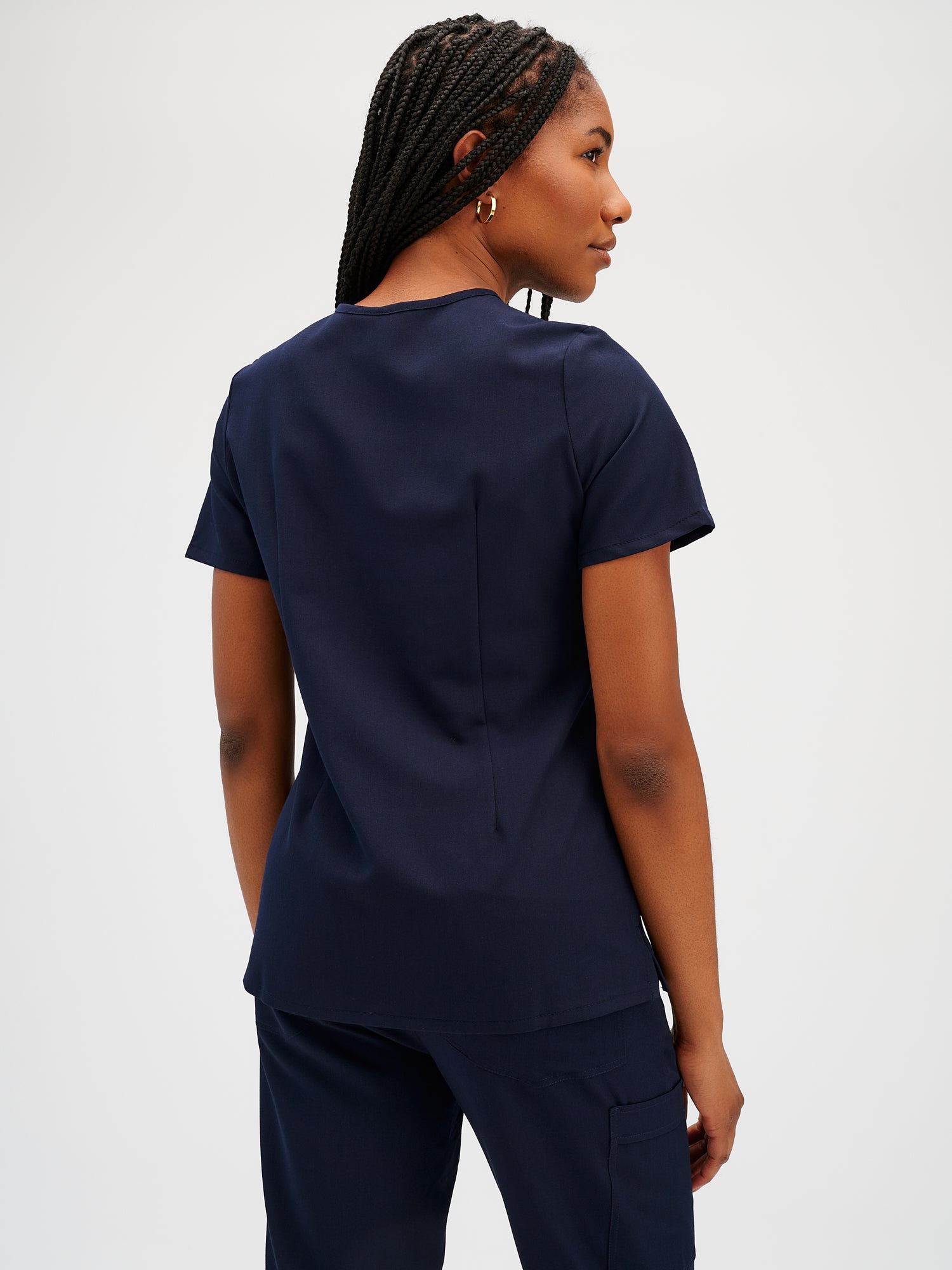 CHLOE RE-GARDE™ - DARK BLUE - Three Pockets Scrub Top - FINAL SALE