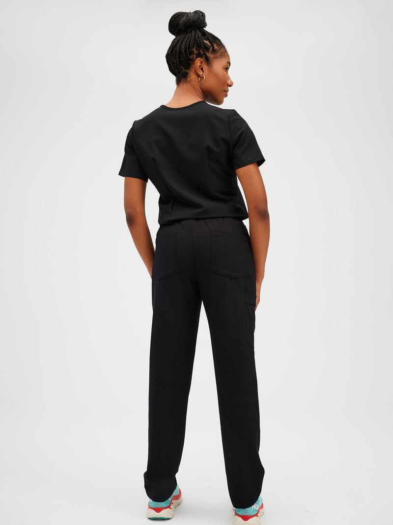 JULIETA RE-GARDE™ - MIDNIGHT BLACK - Straight Cut Scrub Pants - FINAL SALE