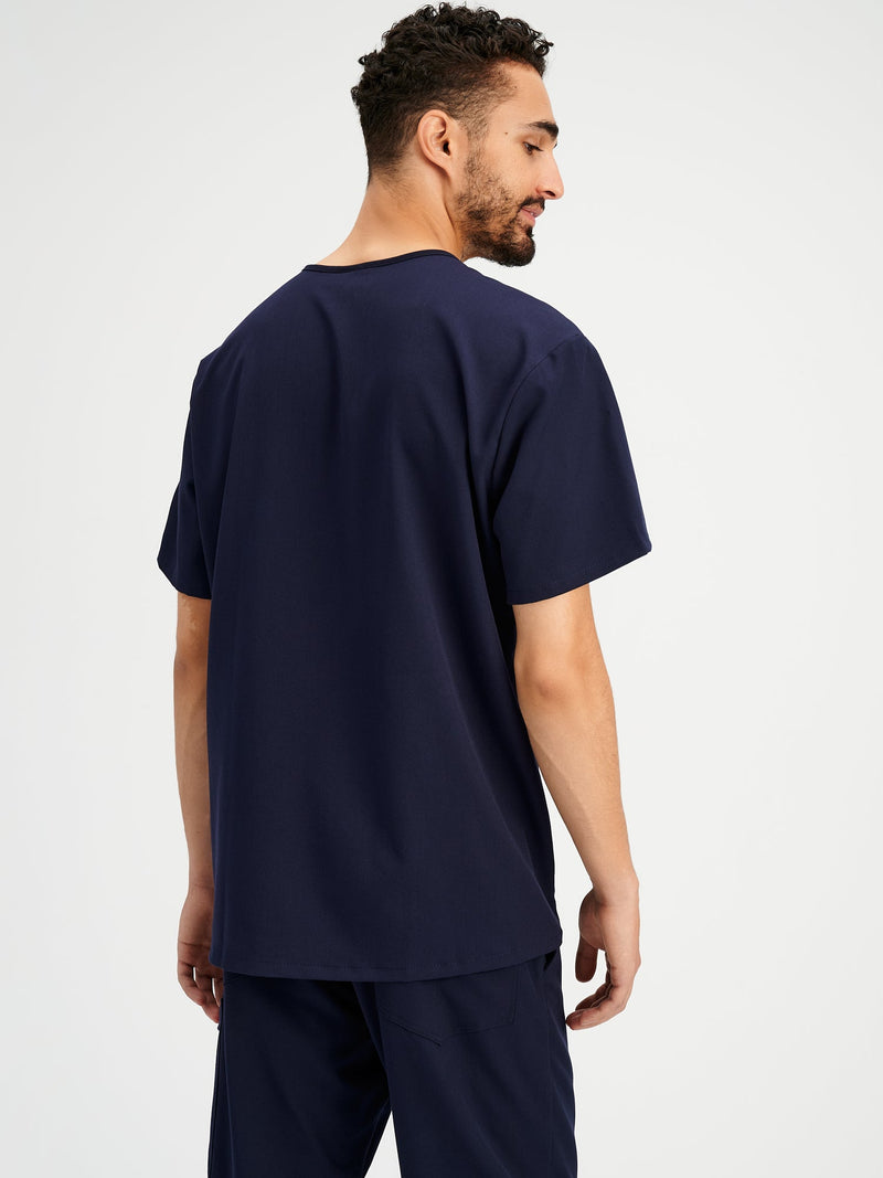 ZACK RE-GARDE™ - NAVY - Three Pockets Men's Scrub Top