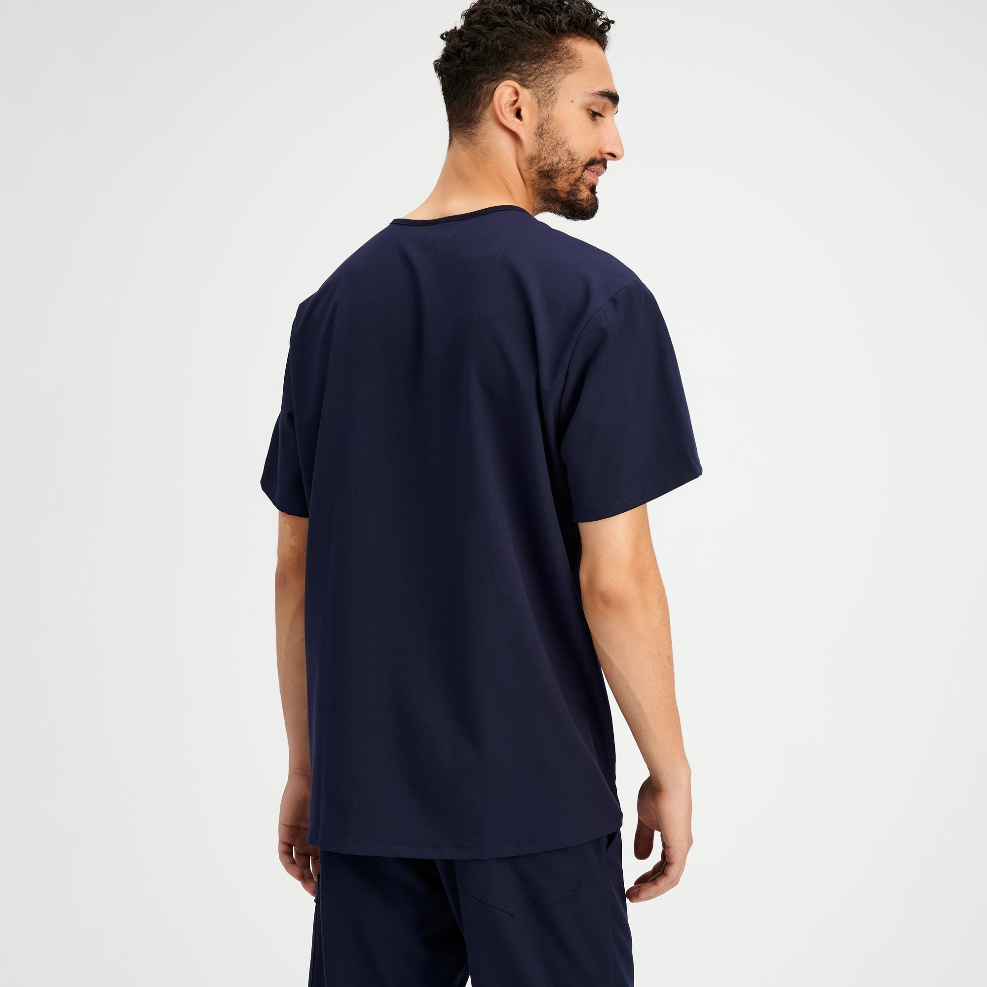 LOGAN RE-GARDE™ - DARK BLUE - One Pocket Men's Scrub Top - FINAL SALE
