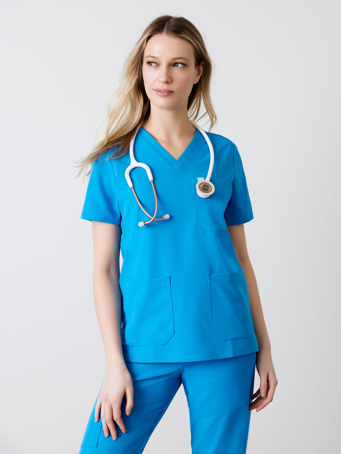 CHLOE RE-GARDE™ - AZUL AZUL - Blusa médica con tres bolsillos