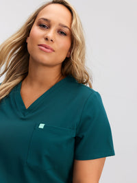GABRIELLE RE-GARDE™ - TEAL - One Pocket Scrub Top