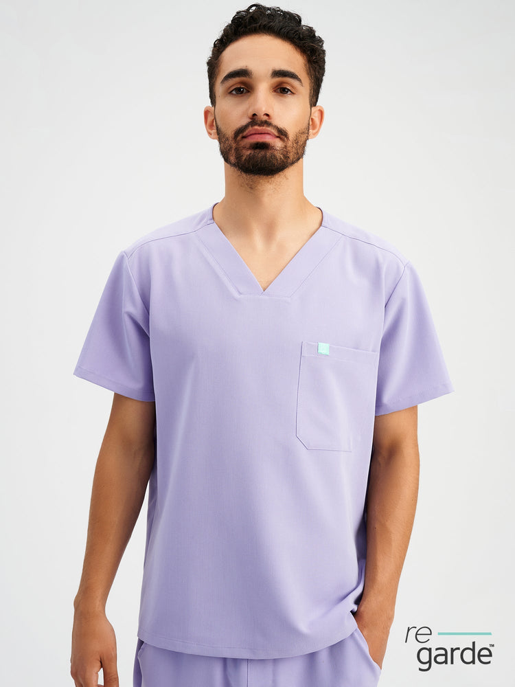 LOGAN RE-GARDE™ - LAVENDER - One Pocket Men's Scrub Top - Final Sale