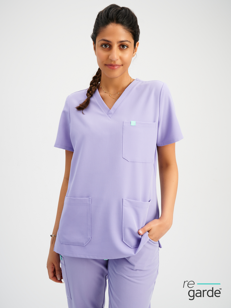 CHLOE RE-GARDE™ - LAVENDER - Three Pockets Scrub Top - Final Sale