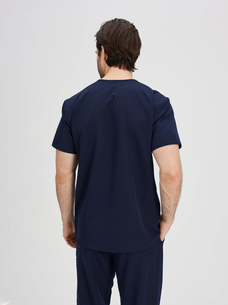 LOGAN RE-GARDE™ - NAVY - One Pocket Men's Scrub Top