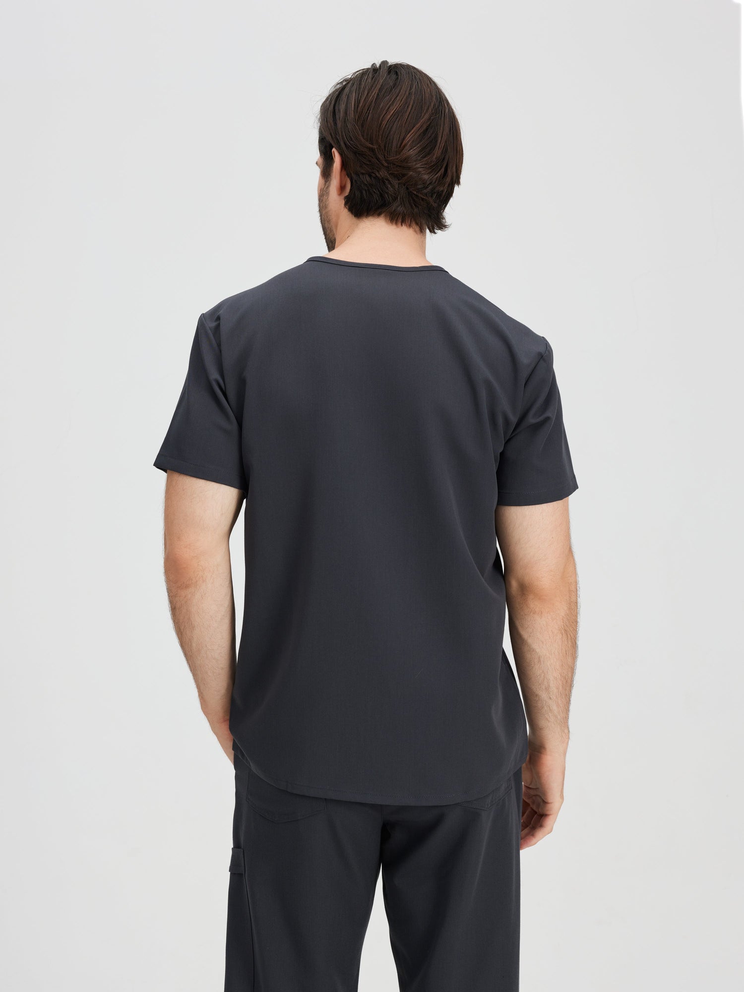 LOGAN RE-GARDE™ - CHARCOAL - One Pocket Men's Scrub Top - SILVADUR™